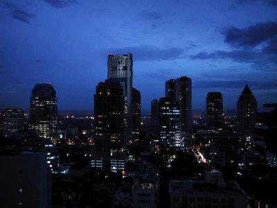 Evening, looking south from Silom Road