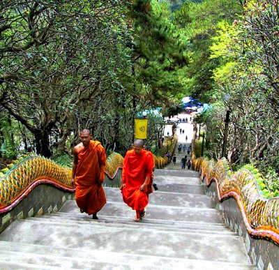 Monks arriving