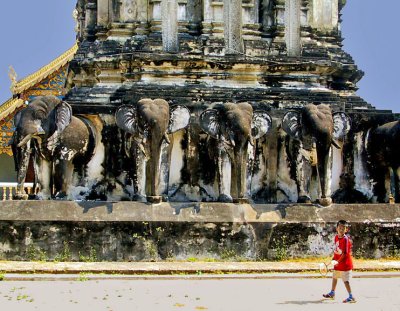 Ancient chedi, close up