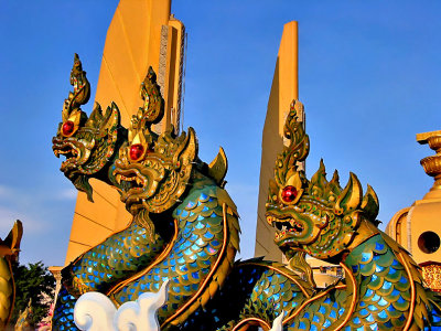 Nagas in front of Democracy Monument