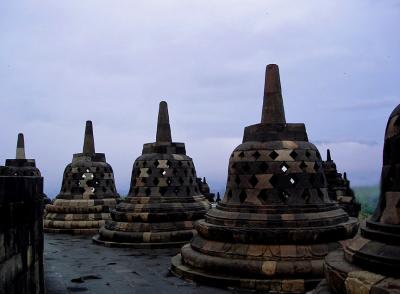 Stupas in dawn light
