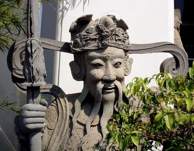Stone statue decorated