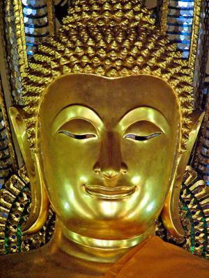 Buddha image with naga, close up