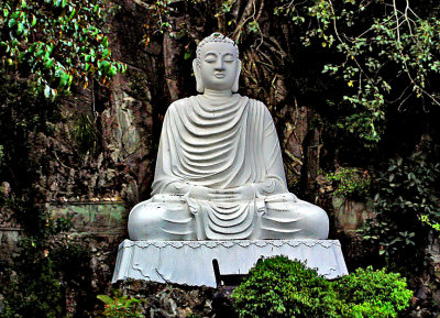 Buddha image in white