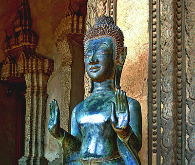 Standing Buddha at the back of the temple