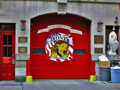 Two years later: firehouse door