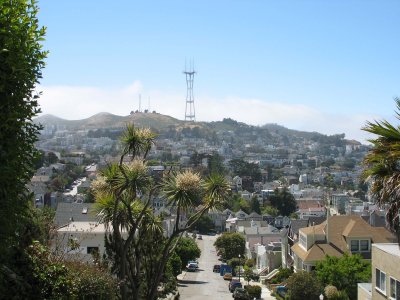 View of Sutro Tower from Liberty Street - Dolores Heights