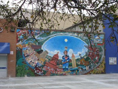 Renaissance Market mural at 23rd St a& Guadalupe, Austin