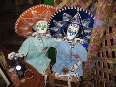 Day of the Dead figures in sombreros, San Antonio