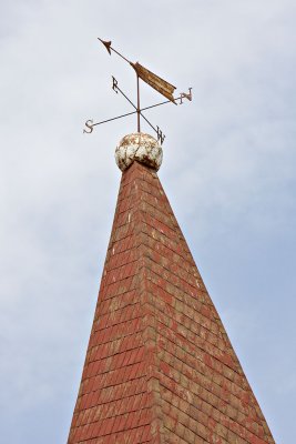 Weather vane at top of spire of St. Thomas Anglican