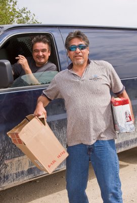 Two men near public docks