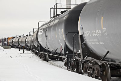 Tank cars on freight train