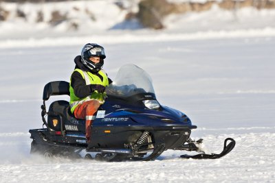 Snowmobile on the Moose River