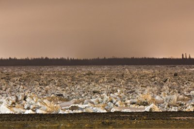 2009 May 1st 1:30 am looking across the Moose River from Moosonee to Charles Island and Moose Factory