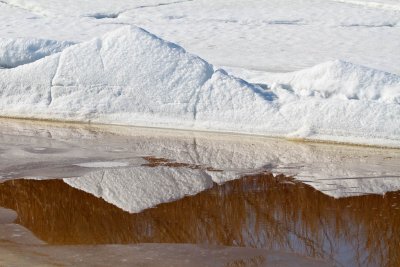 Ice and water along the tidemark