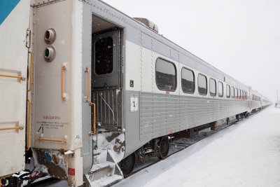 Passenger cars in Polar Bear Express consist 2010 March 19th