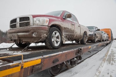 Vehicles on Polar Bear Express