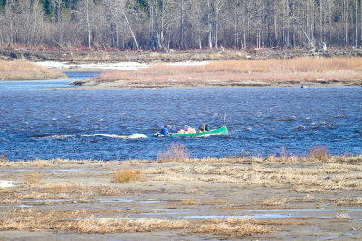 Canoe between sandbar and Charles Island 2010 April 22nd
