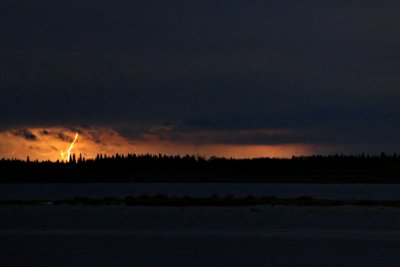 Distant lighting over Moose Factory