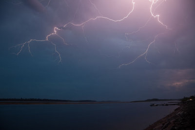 Lightning over the Moose River looking south 2010 May 24th