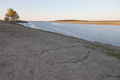 Barren shoreline.