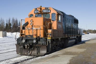 Station side view of GP38-2 1804