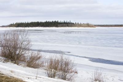 April 13 2006, Looking across the Moose River to Butler Island