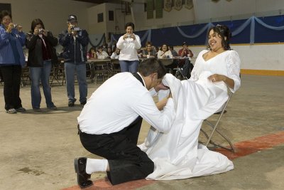 Preparing to remove the garter
