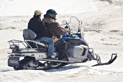 Snowmobile on the Moose River at Moosonee