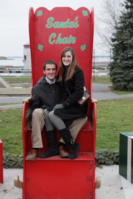 Lindsay and Dan in Santa's Chair - Kingston, November 21, 2009
