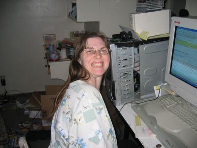 Wife at Computer