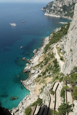 Du village de Capri à Marina Piccola par la via Kruppe & visite de la villa Jovis