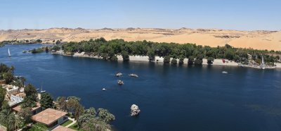 Panorama du Nil et de l'le Kitchener vu depuis l'le Elephantine