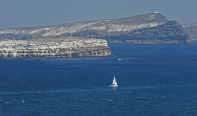 View of the caldeira from the south cape of Santorini