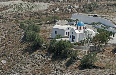 A typical little chapel of Santorini