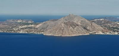 Our flight above Santorini