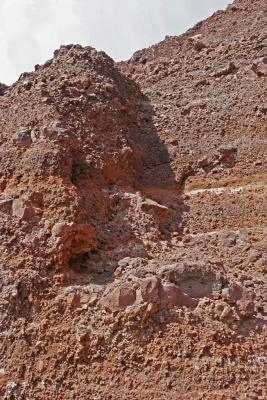 Volcanic lavas at the red beach south of Akrotiri