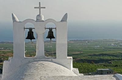 Santorini - South part of Santorini : the village of Pyrgos and around