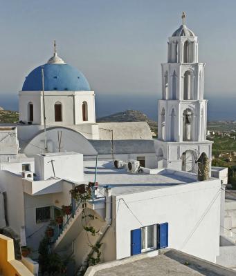 Santorini - South part of Santorini : the village of Pyrgos and around