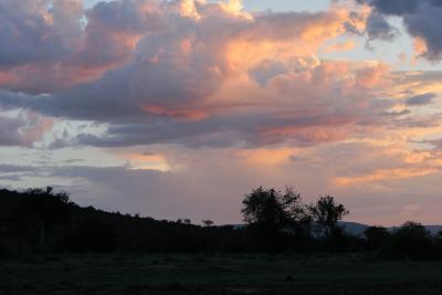 Arrive  la tombe de la nuit dans la rserve de Masa-Mara