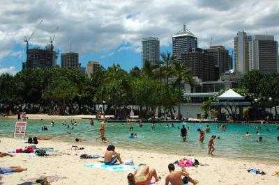 Brisbane's open air swimming pool (sand included)