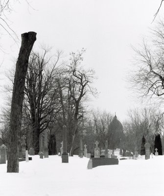 Cementerio Cote des Neiges, Montreal. Leica IIIf Ilford PAN F 50 asa