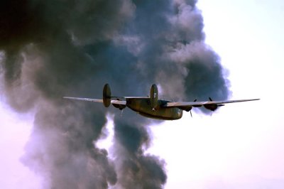B-24 in the Smoke