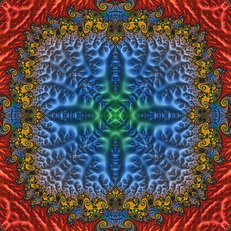 Mandelbrot branches kaleidoscope