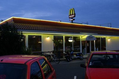 hamburger au néon