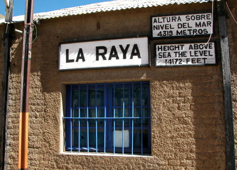 La Raya, highest pont on the line