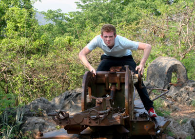 Old gun emplacement, Mount Phousi