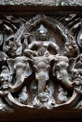Indra, on a three-headed elephant