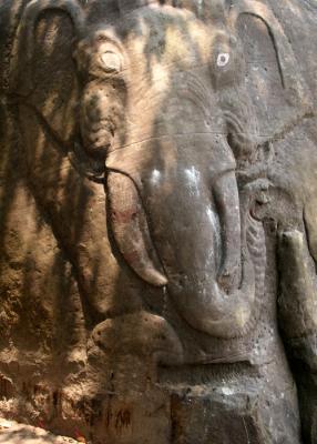 Elephant rock carving