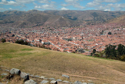 View over Cusco from Sacsayhuamn
